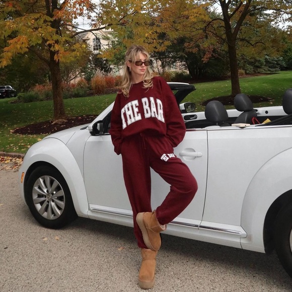 The Bar Varsity Sweatshirt Maroon NWT Same Day Ship - Picture 6 of 8